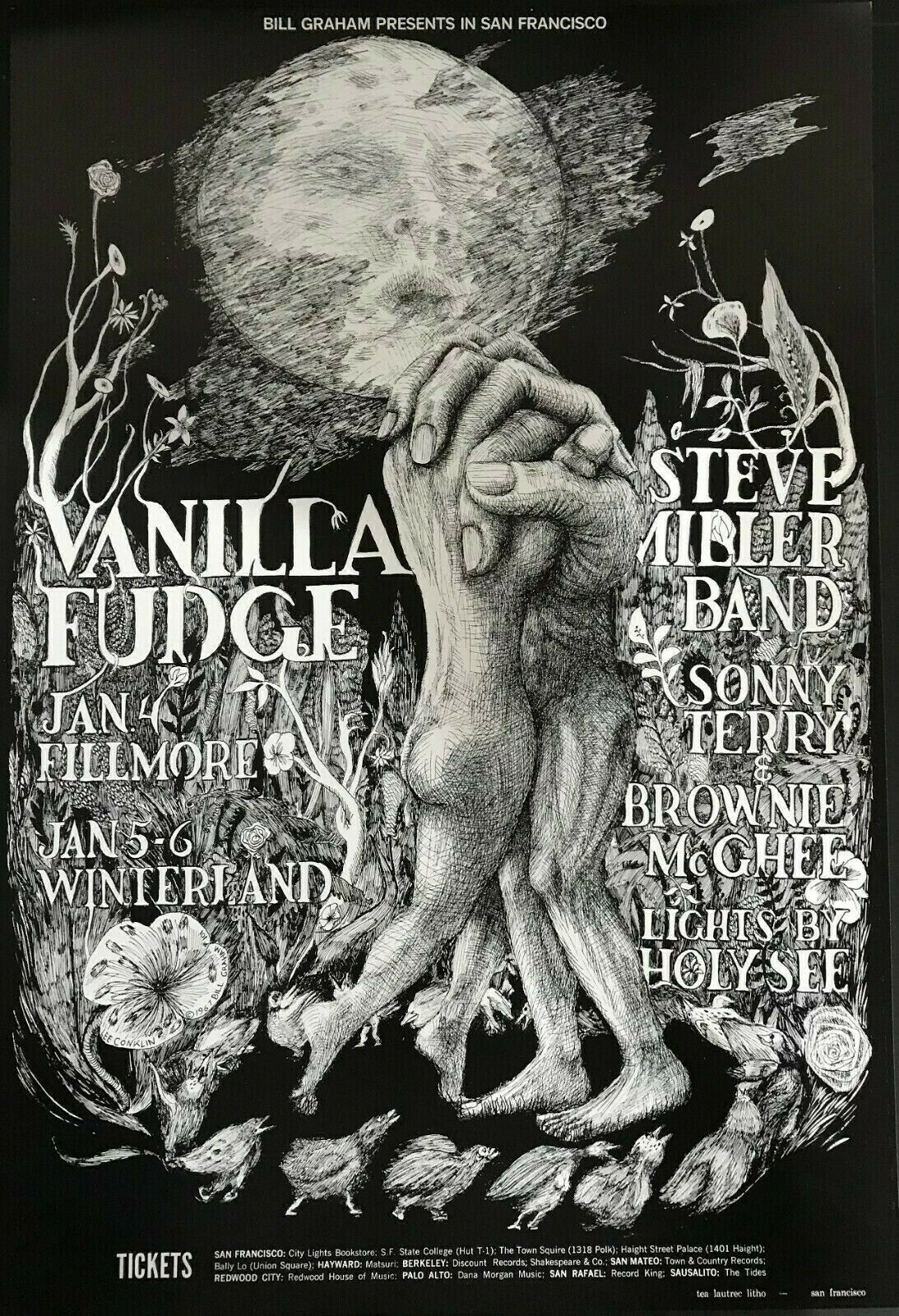 Mint Vanilla Fudge Steve Miller Fillmore Postcard Poster - $19.99