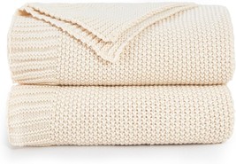 Andency Beige Throw Blanket For Couch, Super Warm Soft Cozy Knit Throw, 50&quot;X60&quot; - £26.77 GBP