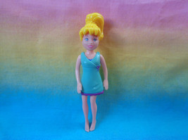 Polly Pocket Mattel Girl Doll Large Blonde Pony Tail Green Dress - $2.51