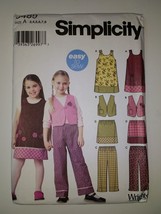 Simplicity 5489 Size 3-8 Girls&#39; Jumper Lined Vest Pants Skirt - £10.24 GBP