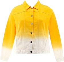 Women with Control My Wonder Sunshine Gold Dip Dye Denim Jacket Size XS - £61.13 GBP