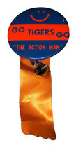 Galion, Ohio “Go Tigers Go” Vintage Round Pin Button “The Action Man” - £13.47 GBP