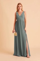 Birdy Grey LAURIE EMPIRE DRESS CHIFFON SEA GLASS Medium NWOT BRIDESMAID ... - $671.54 MXN