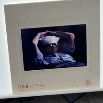 Navy Sailor In Hat Relaxing 1968 Sailor Outfit With Hat 35mm Slide - $127.43 MXN