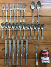 Set Lot 28 Pc Mixed Vintage Antique Malabar Plate Flatware Forks Spoons ... - £29.46 GBP