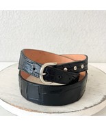 NEW Rod Patrick Boot Makers Western Belt Genuine Black Caiman Leather Si... - $292.05
