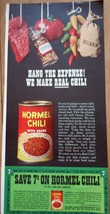 Hormel Chili Hang the Expense Print Magazine Advertisement 1964 - $3.99