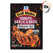 Full Box 12x Packet McCormick Grill Mates Tomato Garlic &amp; Basil Marinade | .87oz - $36.20