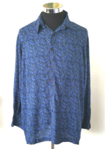 Ron Chereskin Shirt Mens Size X Large Button Front Dark Blue Geometric Casual - £13.38 GBP