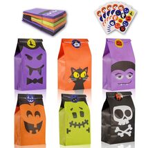 Mucinia Halloween Candy Bags &amp; Stickers Paper Goodie Bags 60PCS Party Fa... - $64.35 MXN