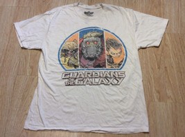 T- Shirt Men Marvel Guaroians Of The Galaxy Size L 100% Cotton White - £10.49 GBP