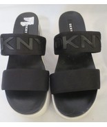 DKNY Black Logo Platform Sandal Shoes Slip on Rubber sole Sz 9M Retail $65 - £35.92 GBP