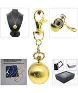 Gold Color Pocket Watch Pendant Watch for Women with Key Ring and Neckla... - £15.68 GBP