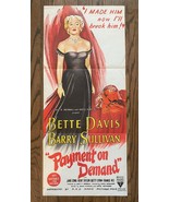 PAYMENT ON DEMAND (1951) Bette Davis Orig Stone Lithograph Australian Da... - £118.52 GBP