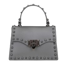 Women PVC Handbags Girls Messenger Bags gray small 20X7X14CM - £23.97 GBP