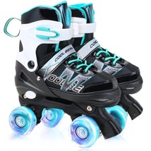 Kids Light Up Roller Skates Medium - Black &amp; Blue - Sowume - New in Open... - $51.95