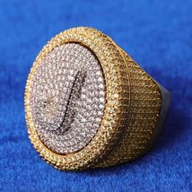 3.00 Ct Round Cut Diamond Men&#39;s Custom Hip Hop Ring 14k Yellow Gold Finish - £151.84 GBP