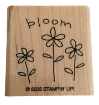 Stampin Up Rubber Stamp Bloom Word Flowers Card Making Sentiment Small Garden - £3.18 GBP
