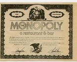 The Monopoly A Restaurant &amp; Bar Menu One Main Place Dallas Texas 1970&#39;s - $27.72