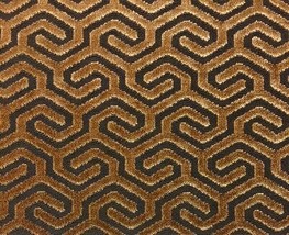 Carnegie Morocco Spice Brown Geometric Velvet Upholstery Fabric 1 Yard 51&quot;W - £44.23 GBP