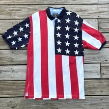 American Flag All Over Print Polo Shirt Chaps Ralph Lauren Mens Size Large - £14.88 GBP