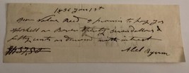 Handwritten Receipt Document ID Signed Abel Byrum 1836 Antique Genealogy... - $27.01