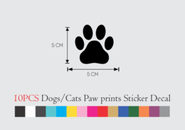 10 PCS Paw Prints Dog Cat Puppy Kitten logo Vinyl Decal Sticker 2 Inch Set - £9.73 GBP+