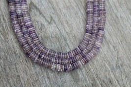 8 inches of smooth ametrine heishi square gemstone beads, 1 X 4 MM -- 2 X 5 MM , - £24.88 GBP