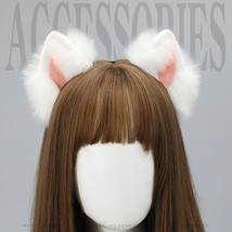 Lolita Faux Fur Cat Ears Plush Headband Fluffy Sweet Animal Cosplay Costume Prop - £9.38 GBP