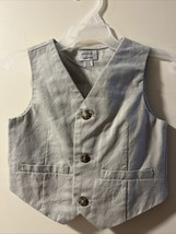 Nwt Dressed Up Gymboree Boys Gray Linen Vest Size 18-24 Months - £18.78 GBP