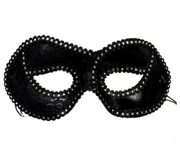 Black Silver Lace Cat Eye Mask Halloween Costume Party Masquerade One Size - £6.32 GBP