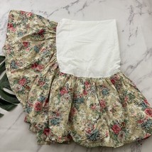 Ralph Lauren Brittany Garden Floral Twin Size Bed Skirt Tan Pink Cotton Bedding - $34.64