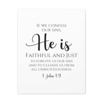 1 John 1:9 Faithful and Just Bible Verse Canvas Bible Verse Can - £57.08 GBP+