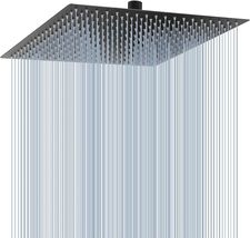 16" Matte Black Rainfall Shower Head High Pressure - $82.99