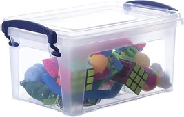Superio Plastic Storage Box, 1 Point 75 Quart Clear Container Bin With Lid, - £28.72 GBP