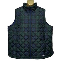 Lands End Puffer Blue Green Plaid Vest Full Zip Womens Size 2X 20W - 22W NWT - £18.66 GBP