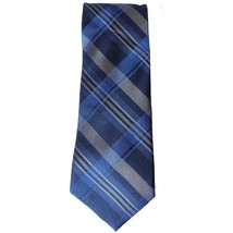 RYAN SEACREST DISTINCTION Blue Silver Gray Hills Multi Plaid Silk Slim Tie - $19.99