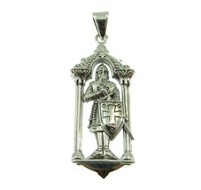 Handcrafted Solid 925 Sterling Silver Knight of the Temple Templar Pendant - £41.07 GBP