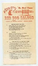 The World Famous Red Dog Saloon Juneau Alaska Song Brochure - $11.88
