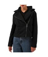 Amazhiyu Womens Faux-Sherpa Moto Zipper Jacket Black Medium Winter Coat - $416.73 MXN Amazhiyu Womens Faux-Sherpa Moto Zipper Jacket Black Medium Winter Coat - $416.73 MXN