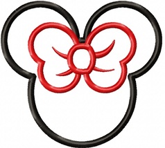 5 Sizes Minnie Mouse Applique Machine Embroidery Designs, instantly down... - $1.95