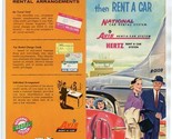 Fly American Then Rent a Car National Avis Hertz Brochure 1950&#39;s - $11.88