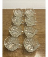 Vintage Anchor Hocking Punch Glass Cups Set Of 8 Arlington Clear Starburst - €21,23 EUR