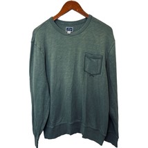 J.CREW Knit Goods Cotton Crewneck Long sleeve washed green Size Large - $17.81