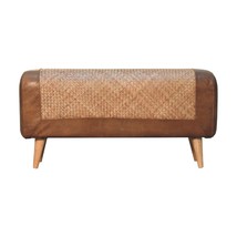 Artisan Furniture Large Seagrass Buffalo Hide Nordic Bench - £435.66 GBP