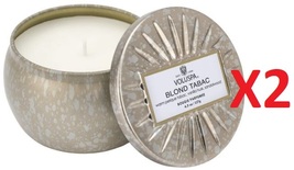 Voluspa BLOND TABAC Petite Decorative Tin Candle 4.5 oz (Pack of 2)  - £27.57 GBP