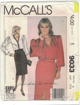 McCall&#39;s 9033 Dynasty Big Shoulder Blouse &amp; Pencil Skirt Pattern 1980s Size 8 UC - £8.47 GBP