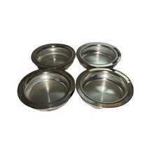 Vintage Glass &amp; Silver Plated Coasters Set Of 4 W&amp;S Blackinton 50 GUC - £13.16 GBP