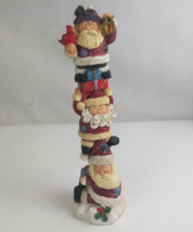 Christmas Santas Balancing With Presents Beautiful 10.5&quot; Totem Pole Tabl... - £11.37 GBP
