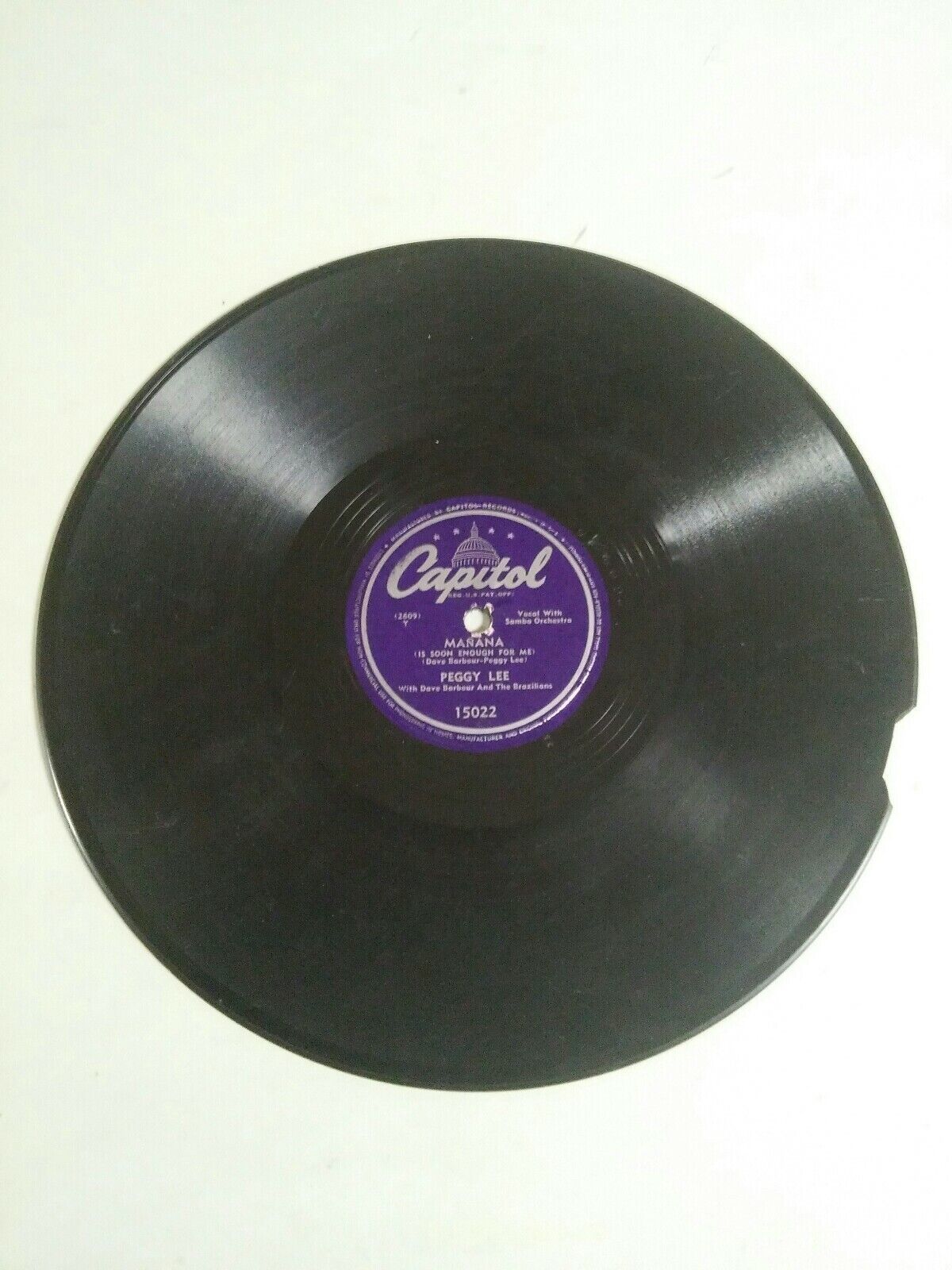 Peggy Lee 78 RPM Capitol Record Manana All Dressed Up Broken Heart 15022 - $7.99